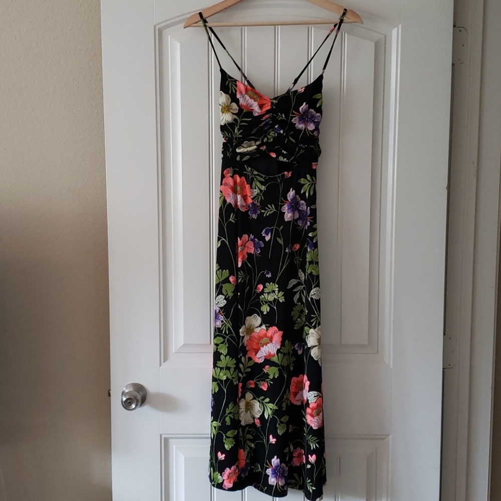 Express Black Floral Midi/Maxi Dress